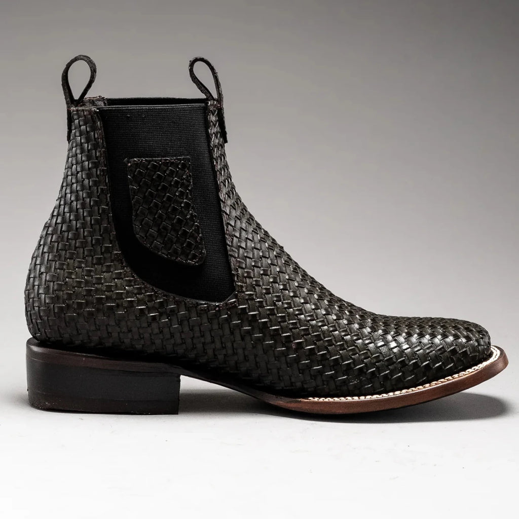 Joe Boots Men”s 710 Braided Leather Square Toe Ankle Boot - OriginalWestern.com
