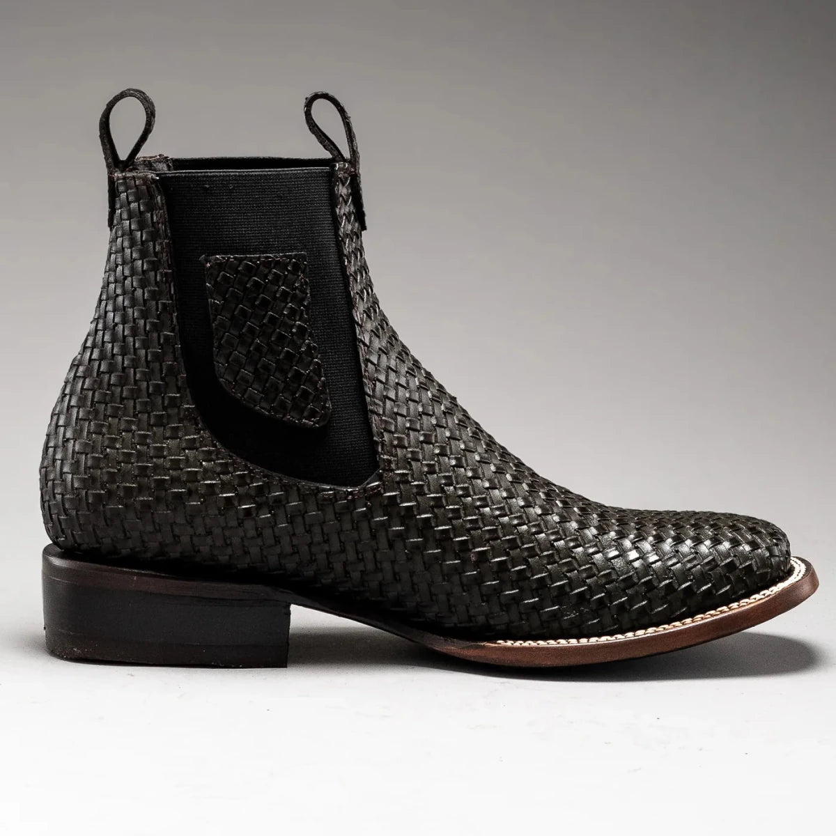 Joe Boots Men”s 710 Braided Leather Square Toe Ankle Boot - OriginalWestern.com