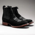 Joe Boots Men”s 723 Nobuck Leather Square Toe Ankle Boot–Black - OriginalWestern.com