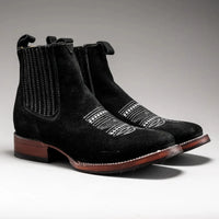 Joe Boots Men”s 723 Nobuck Leather Square Toe Ankle Boot–Black - OriginalWestern.com