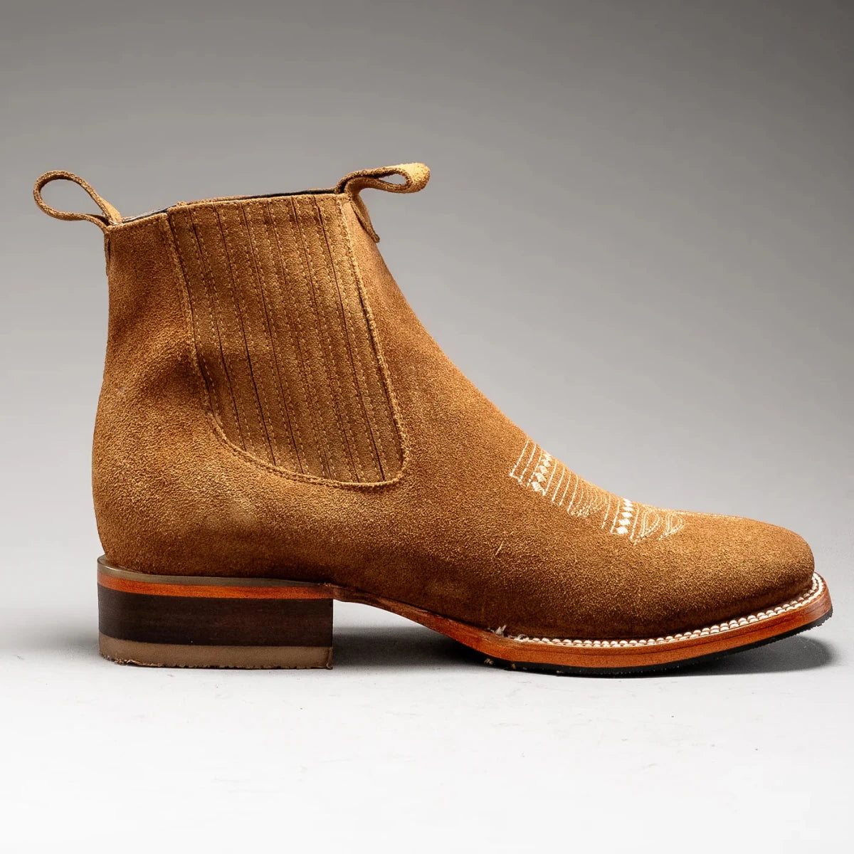 Joe Boots Men”s 723 Nobuck Leather Square Toe Ankle Boot–Gold - OriginalWestern.com
