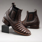 Joe Boots Men”s 728 Vintage Western Ankle Boot Square Toe Caiman–Tobacco - OriginalWestern.com
