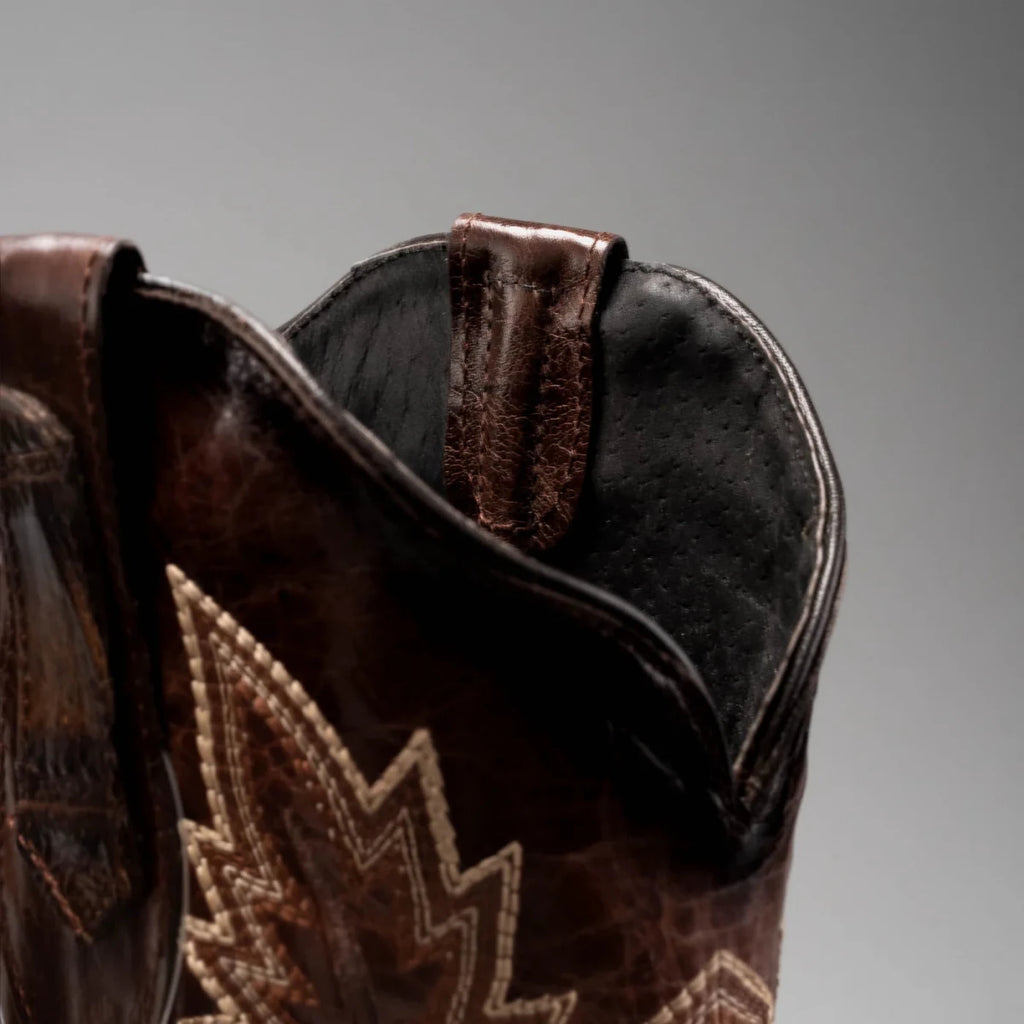 Joe Boots Men”s Alligator Leather Square Toe Cowboy Boots–Tan - OriginalWestern.com
