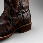 Joe Boots Men”s Alligator Leather Square Toe Cowboy Boots–Tan - OriginalWestern.com