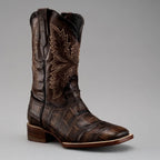 Joe Boots Men”s Alligator Leather Square Toe Cowboy Boots–Tan - OriginalWestern.com