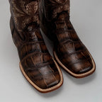 Joe Boots Men”s Alligator Leather Square Toe Cowboy Boots–Tan - OriginalWestern.com