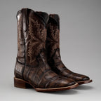 Joe Boots Men”s Alligator Leather Square Toe Cowboy Boots–Tan - OriginalWestern.com