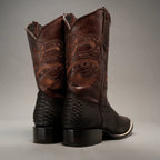 Joe Boots Men”s Braided Square Toe Cowboy Boots and Belt Combo–Tabacco - OriginalWestern.com