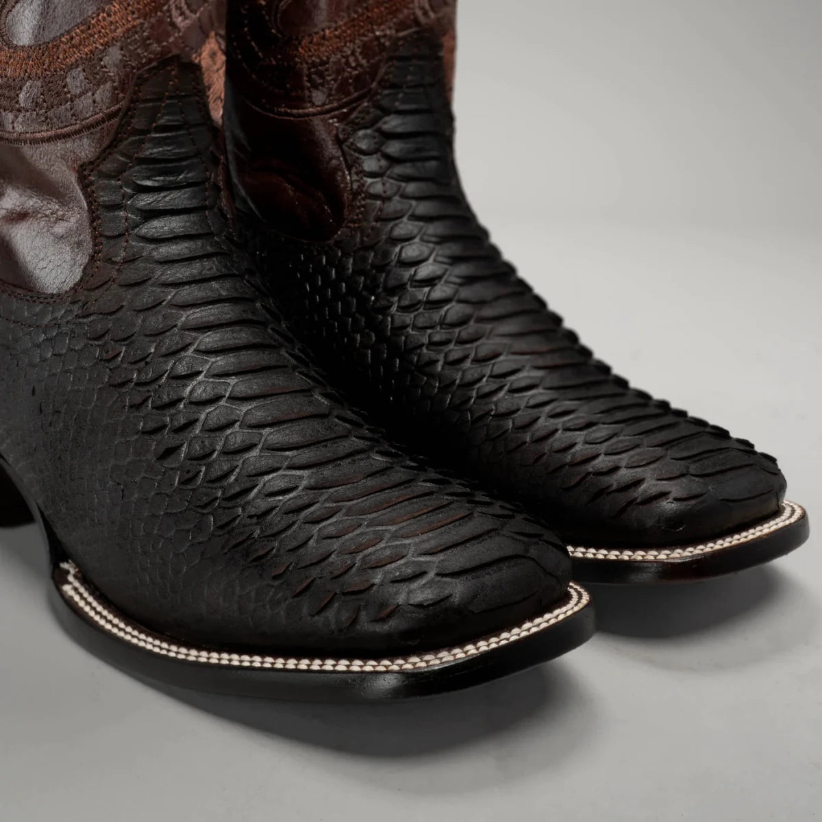 Joe Boots Men”s Braided Square Toe Cowboy Boots and Belt Combo–Tabacco - OriginalWestern.com