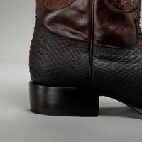 Joe Boots Men”s Braided Square Toe Cowboy Boots and Belt Combo–Tabacco - OriginalWestern.com