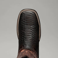 Joe Boots Men”s Braided Square Toe Cowboy Boots and Belt Combo–Tabacco - OriginalWestern.com