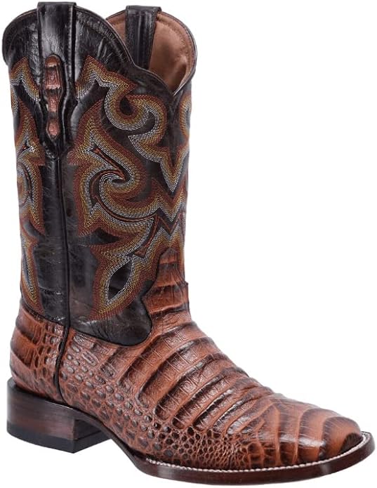 Joe Boots Men's Caiman Belly Print Square Toe Cowboy Boots – Cognac - OriginalWestern.com