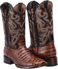 Joe Boots Men's Caiman Belly Print Square Toe Cowboy Boots – Cognac - OriginalWestern.com