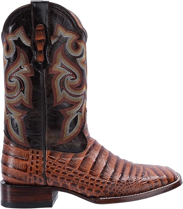 Joe Boots Men's Caiman Belly Print Square Toe Cowboy Boots – Cognac - OriginalWestern.com