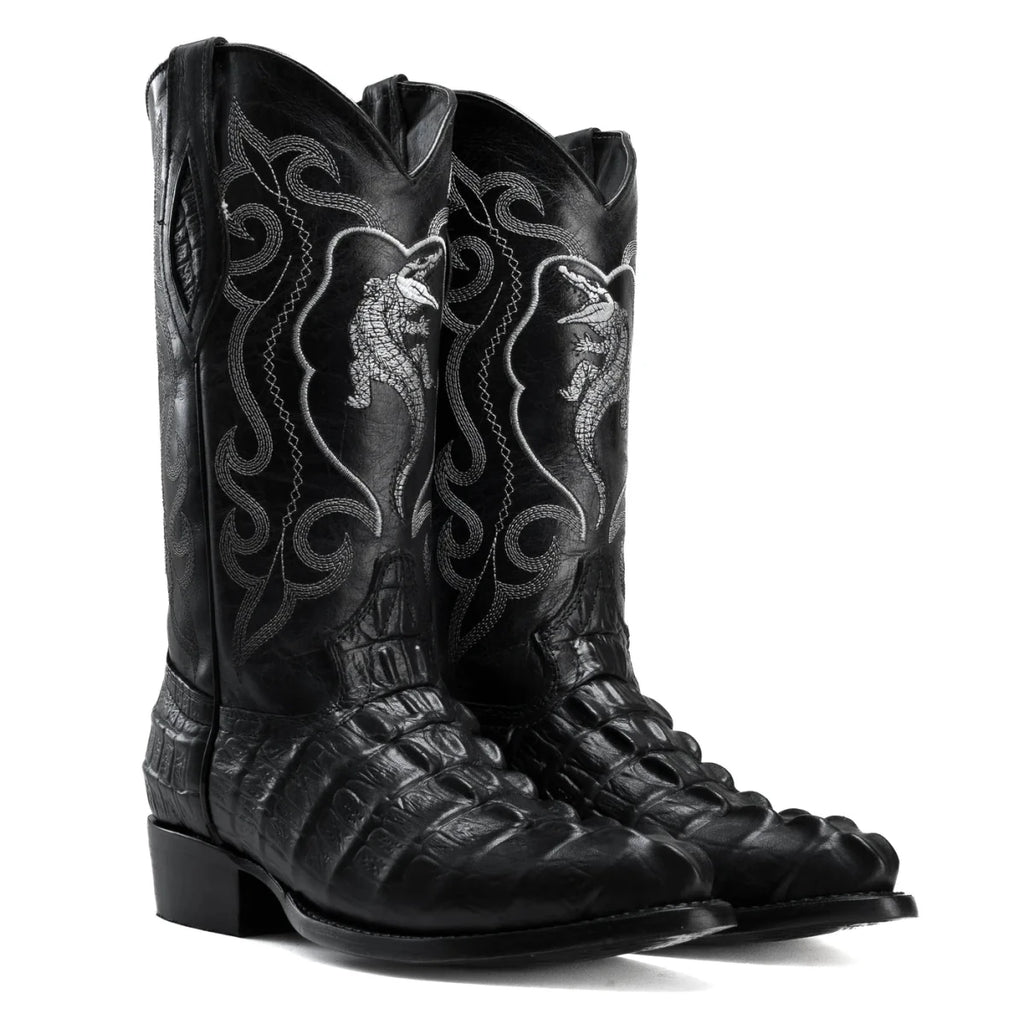 Joe Boots Men”s Caiman J Toe Cowboy Boot–Black - OriginalWestern.com