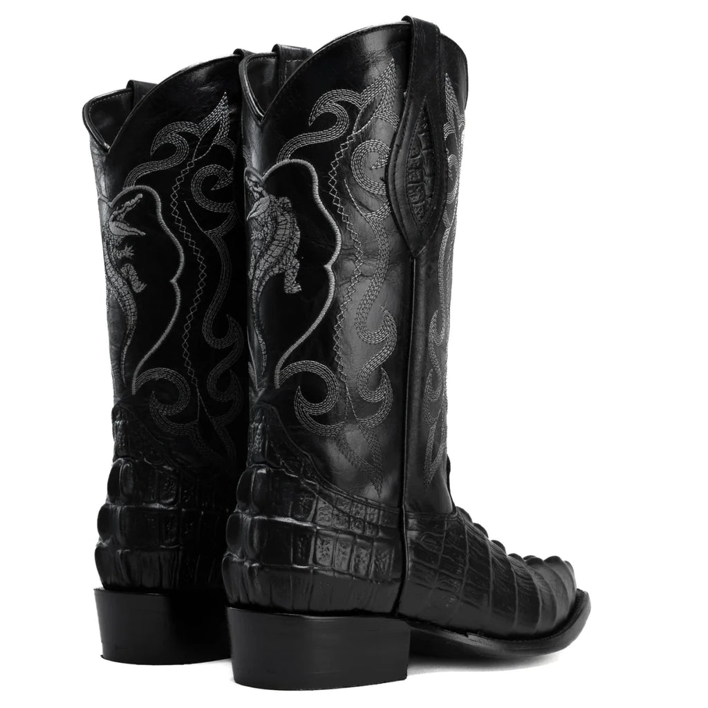 Joe Boots Men”s Caiman J Toe Cowboy Boot–Black - OriginalWestern.com