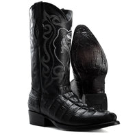 Joe Boots Men”s Caiman J Toe Cowboy Boot–Black - OriginalWestern.com