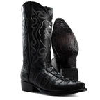 Joe Boots Men”s Caiman J Toe Cowboy Boots and Belt Combo–Black - OriginalWestern.com