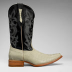 Joe Boots Men”s Caiman Leather Pointed Toe Cowboy Boots–Bone - OriginalWestern.com
