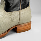 Joe Boots Men”s Caiman Leather Pointed Toe Cowboy Boots–Bone - OriginalWestern.com