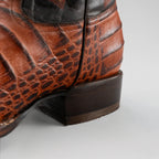 Joe Boots Men”s Caiman Leather Square Toe Cowboy Boots–Cognac - OriginalWestern.com