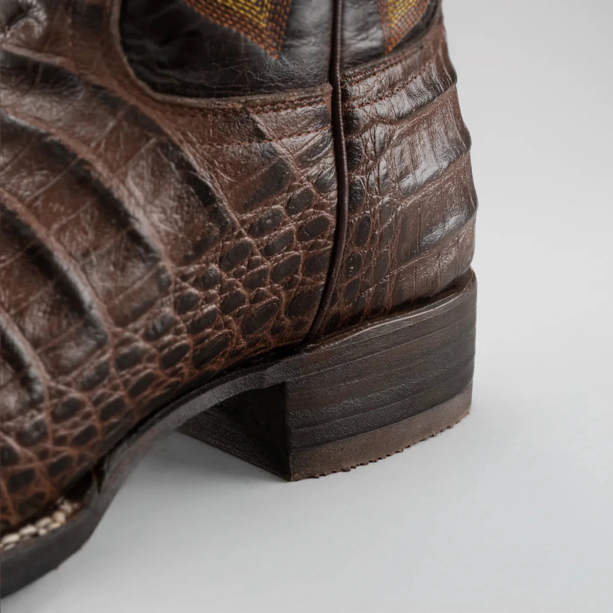 Joe Boots Men”s Caiman Square Toe Cowboy Boots and Belt Combo–Brown - OriginalWestern.com