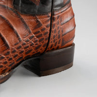 Joe Boots Men”s Caiman Square Toe Cowboy Boots and Belt Combo–Cognac - OriginalWestern.com