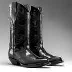 Joe Boots Men”s Chameleon Leather J Toe Cowboy Boots–Black - OriginalWestern.com