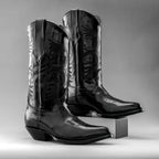 Joe Boots Men”s Chameleon Leather J Toe Cowboy Boots–Black - OriginalWestern.com