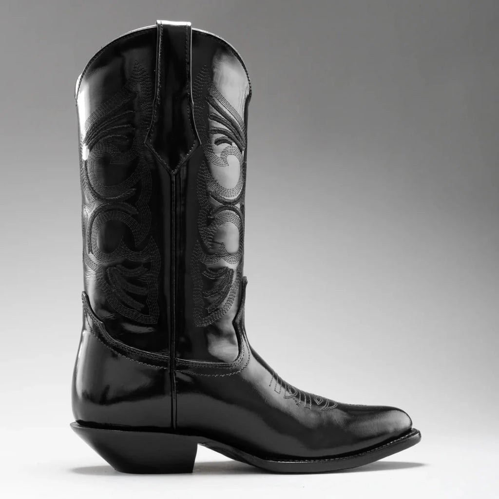 Joe Boots Men”s Chameleon Leather J Toe Cowboy Boots–Black - OriginalWestern.com