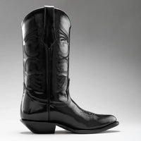Joe Boots Men”s Chameleon Leather J Toe Cowboy Boots–Black - OriginalWestern.com