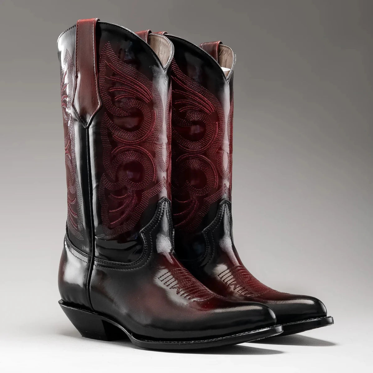 Joe Boots Men”s Chameleon Leather J Toe Cowboy Boots–Wine - OriginalWestern.com