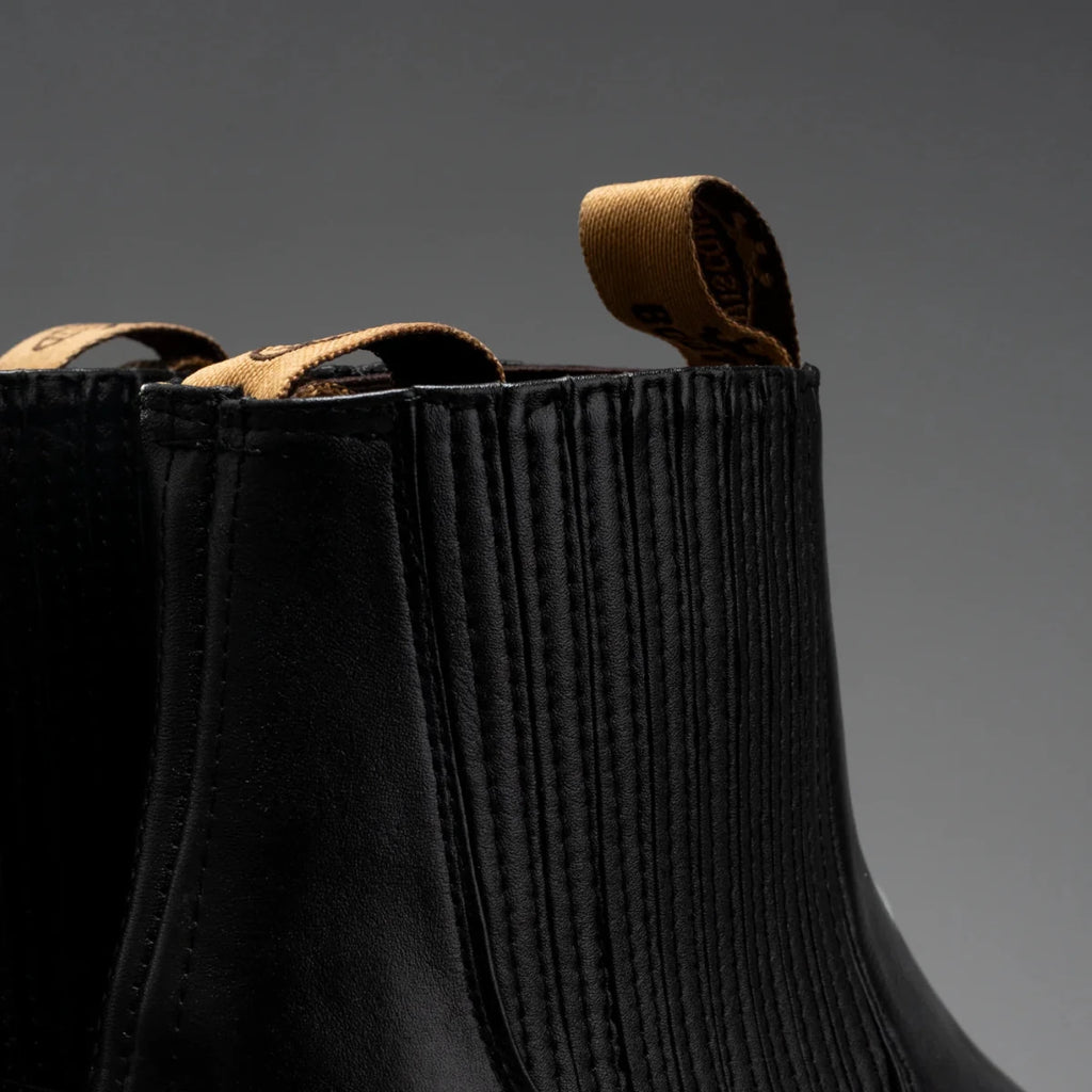 Joe Boots Men”s Charro Leather Round Toe Ankle Boot–Black - OriginalWestern.com