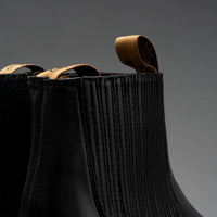 Joe Boots Men”s Charro Leather Round Toe Ankle Boot–Black - OriginalWestern.com