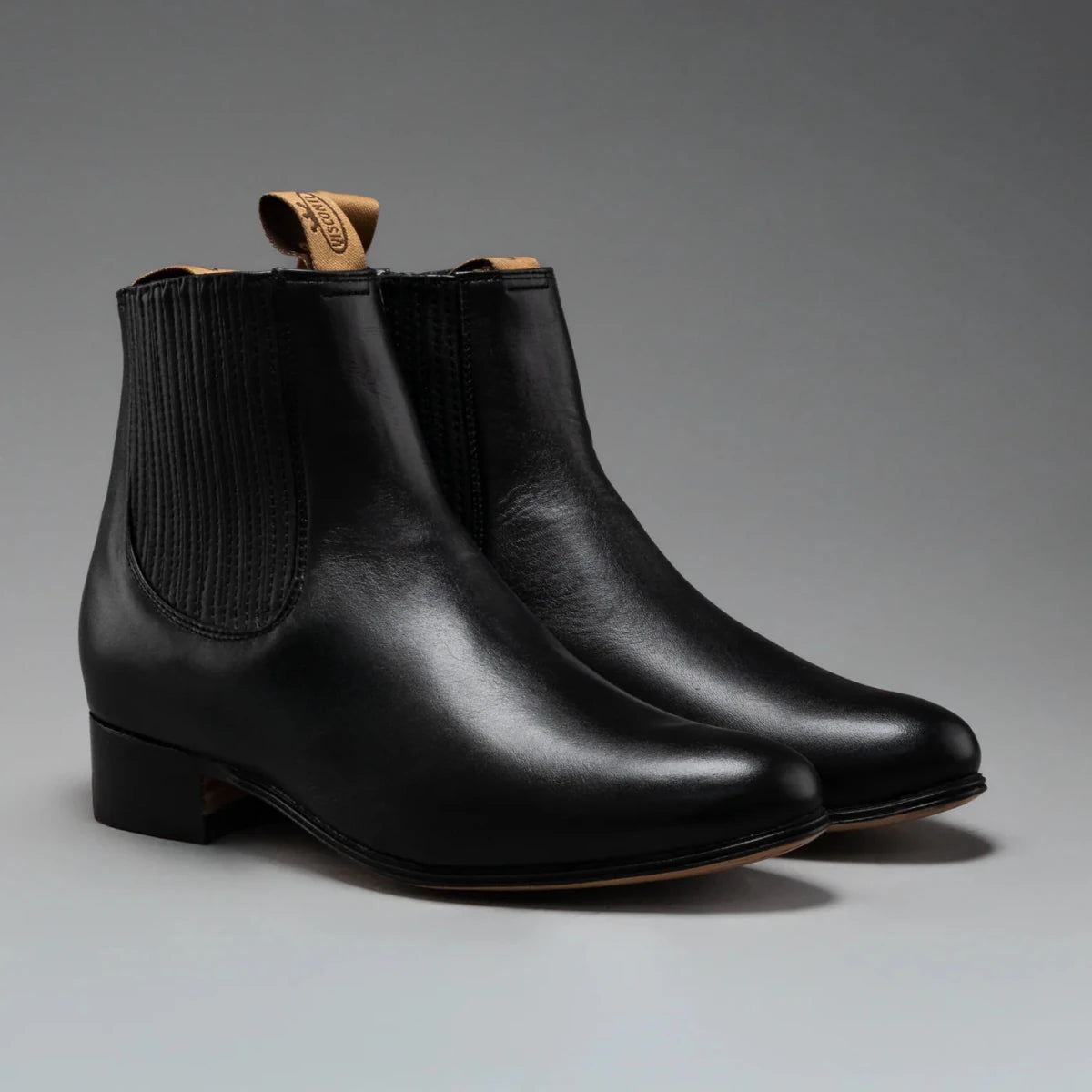 Joe Boots Men”s Charro Leather Round Toe Ankle Boot–Black - OriginalWestern.com