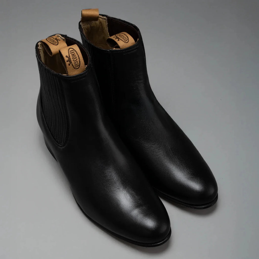 Joe Boots Men”s Charro Leather Round Toe Ankle Boot–Black - OriginalWestern.com