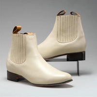 Joe Boots Men”s Charro Leather Round Toe Ankle Boot–Bone - OriginalWestern.com