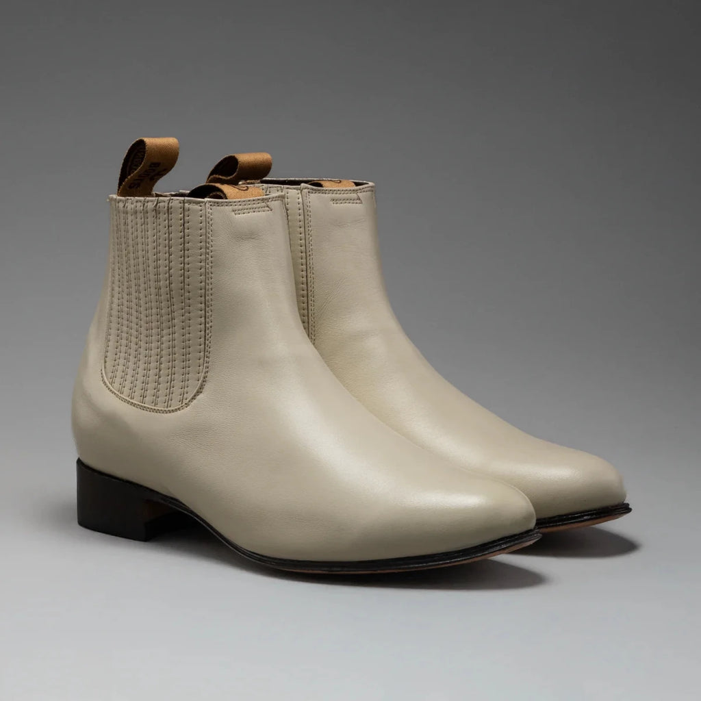 Joe Boots Men”s Charro Leather Round Toe Ankle Boot–Bone - OriginalWestern.com