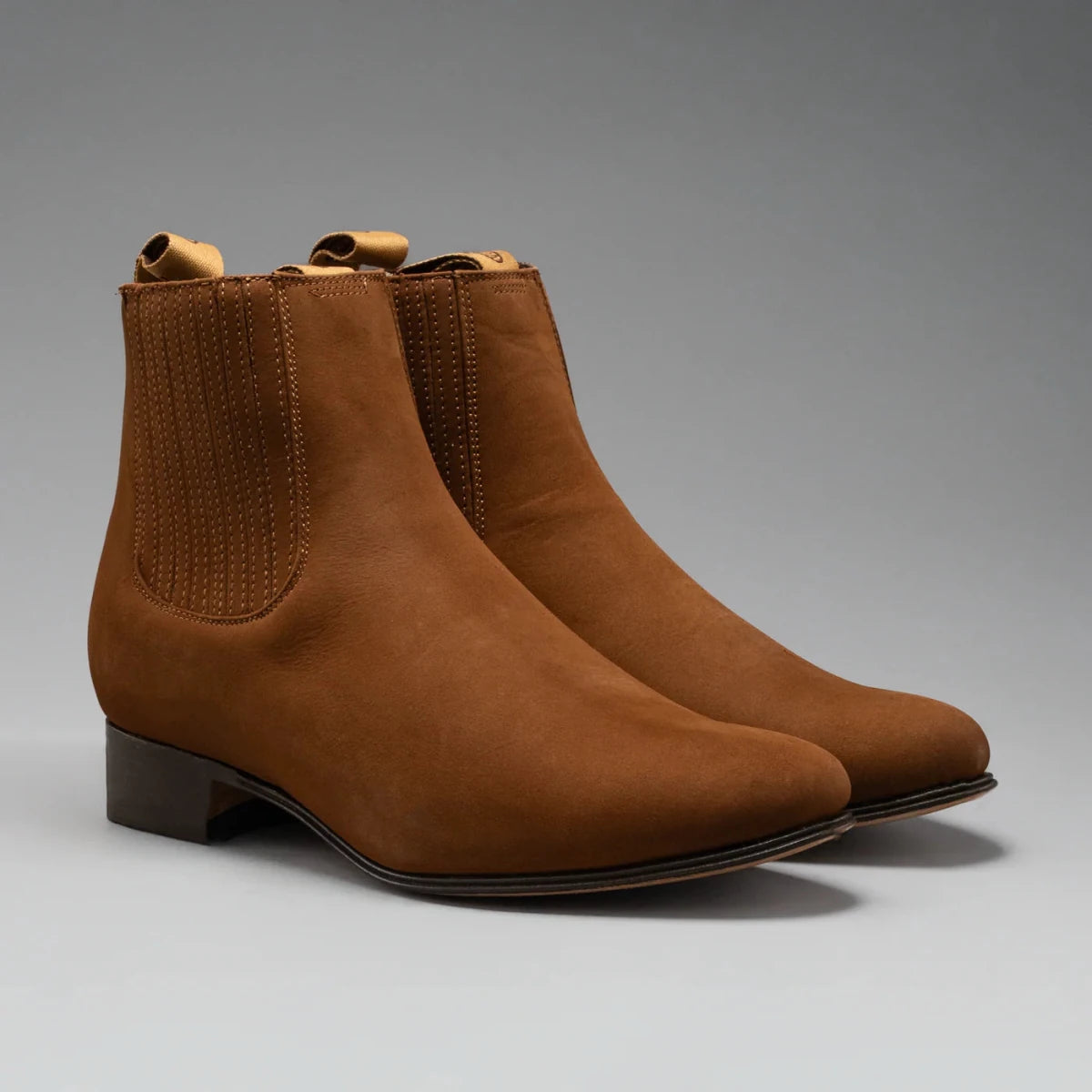 Joe Boots Men”s Charro Leather Round Toe Ankle Boot–Cinnamon - OriginalWestern.com