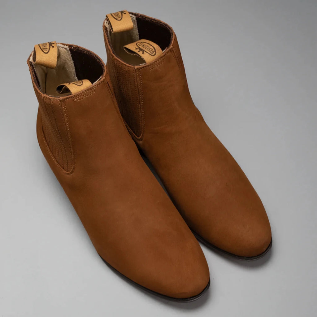 Joe Boots Men”s Charro Leather Round Toe Ankle Boot–Cinnamon - OriginalWestern.com