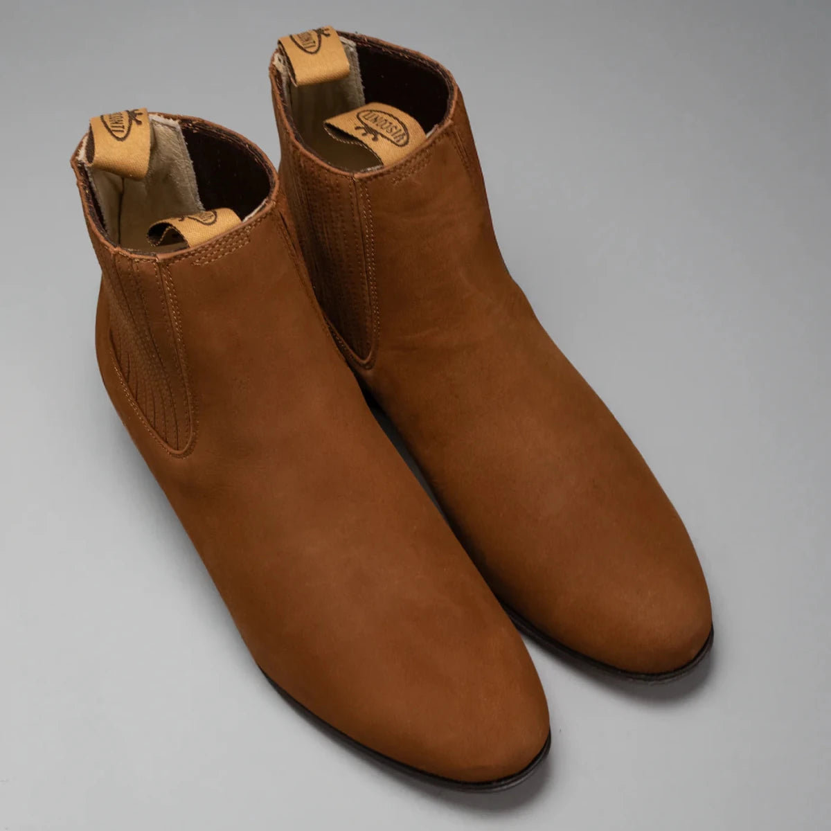 Joe Boots Men”s Charro Leather Round Toe Ankle Boot–Cinnamon - OriginalWestern.com