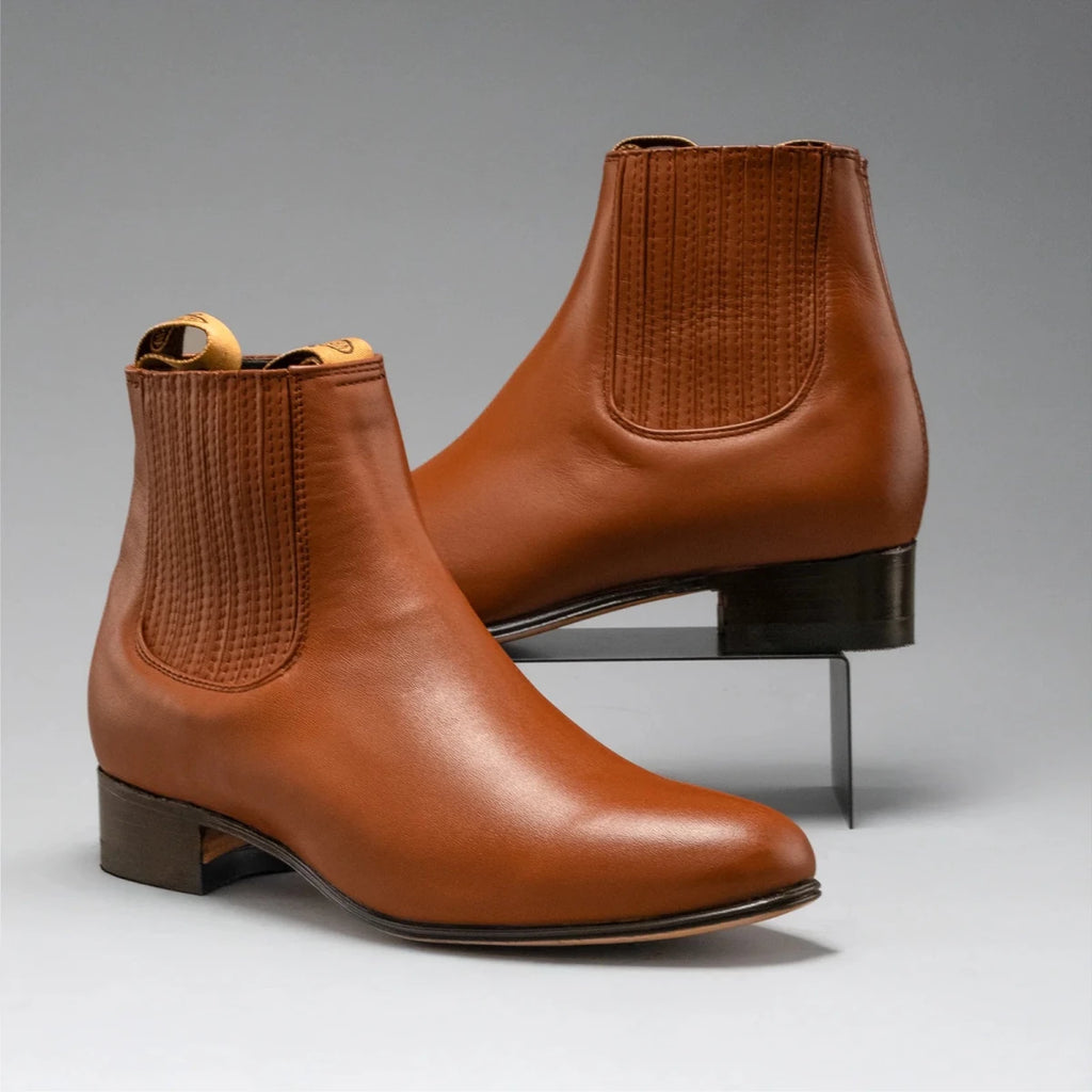 Joe Boots Men”s Charro Leather Round Toe Ankle Boot–Honey - OriginalWestern.com