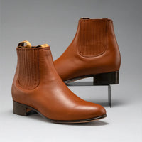 Joe Boots Men”s Charro Leather Round Toe Ankle Boot–Honey - OriginalWestern.com