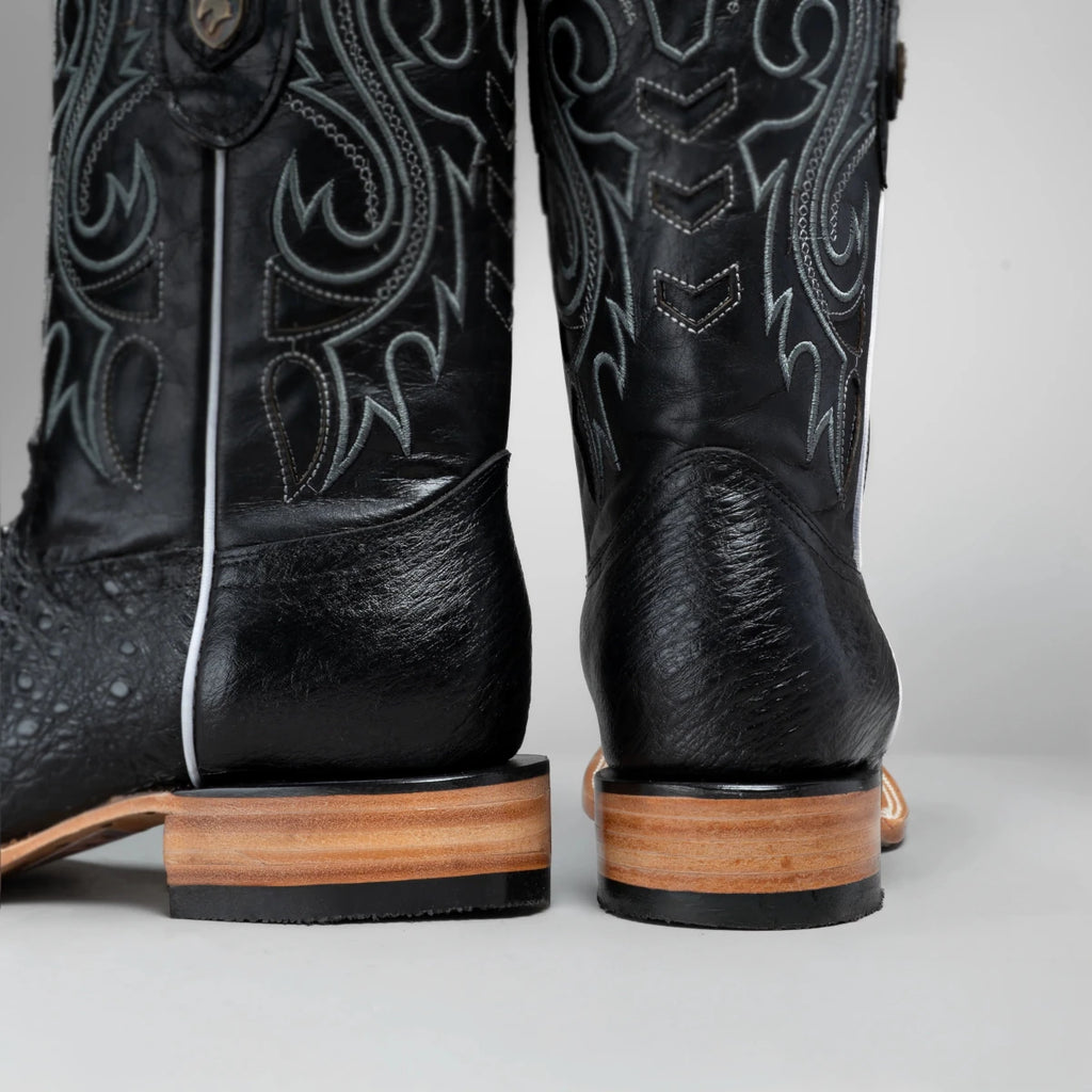 Joe Boots Men's Chelydra Turtle Leather Square Toe Cowboy Boots – Black - OriginalWestern.com