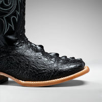 Joe Boots Men's Chelydra Turtle Leather Square Toe Cowboy Boots – Black - OriginalWestern.com