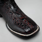 Joe Boots Men's Chelydra Turtle Leather Square Toe Cowboy Boots – Black Cherry - OriginalWestern.com