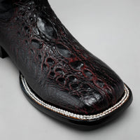 Joe Boots Men's Chelydra Turtle Leather Square Toe Cowboy Boots – Black Cherry - OriginalWestern.com