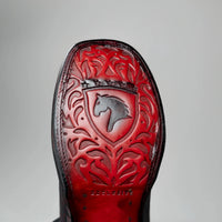 Joe Boots Men's Chelydra Turtle Leather Square Toe Cowboy Boots – Black Cherry - OriginalWestern.com