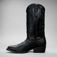 Joe Boots Men”s Classic Full Leather J Toe Cowboy Boot–Black - OriginalWestern.com