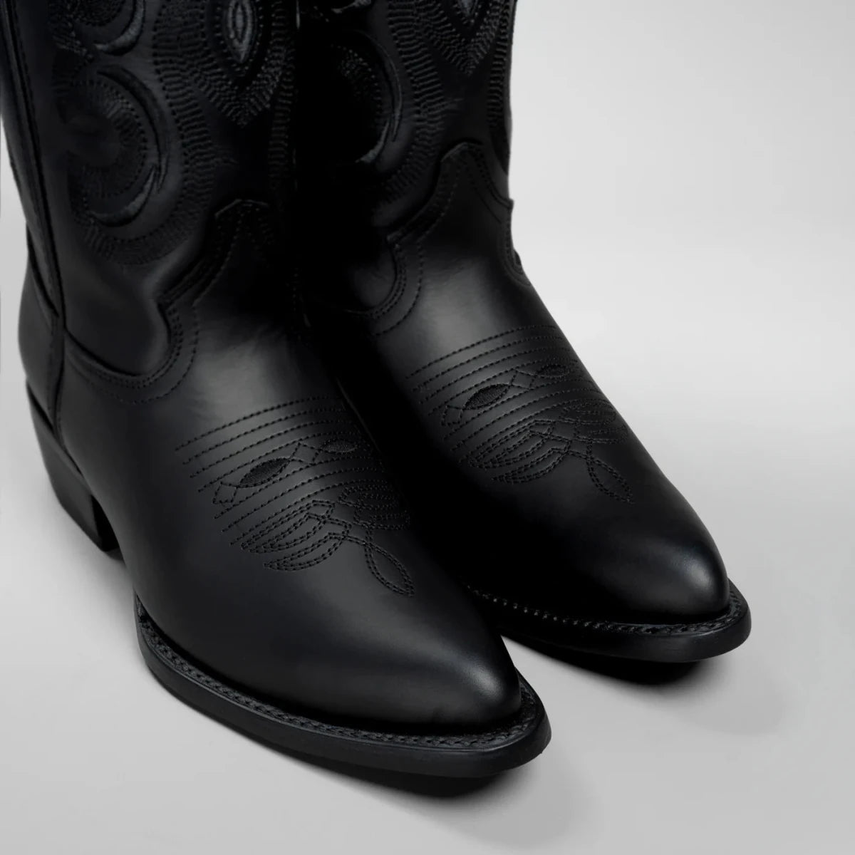 Joe Boots Men”s Classic Full Leather J Toe Cowboy Boot–Black - OriginalWestern.com